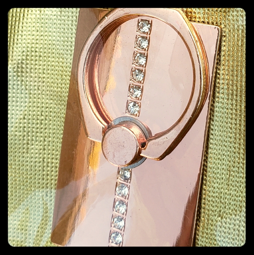 Rose Gold Jeweled Phone Ring Stand